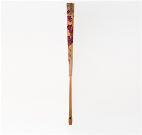 玉竹鑲嵌松鼠玉米折扇 玉竹鑲嵌松鼠玉米折扇