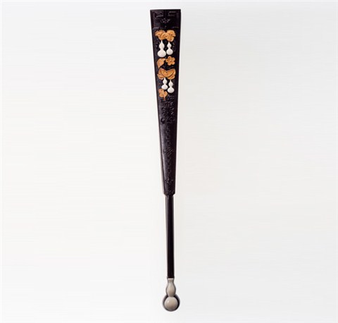 紫光檀嵌葫蘆折扇