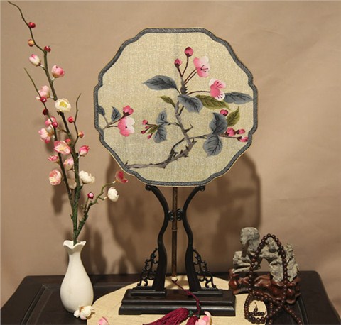 紫竹炳緙絲團扇