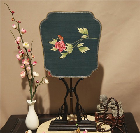 紫竹炳緙絲團扇