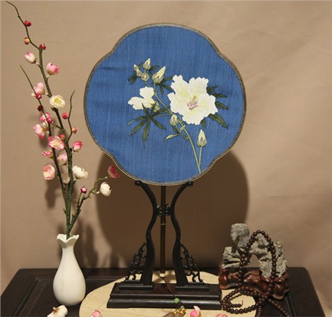 紫竹炳緙絲團扇