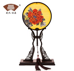 緙絲團(tuán)扇花好月圓