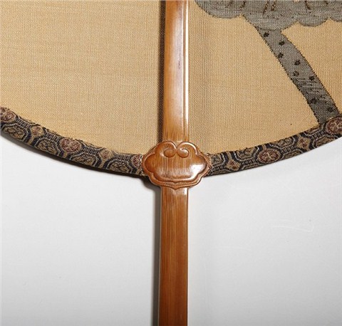 純手工緙絲團扇疏荷沙鳥圖