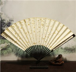 烏木骨刻折扇仕女圖