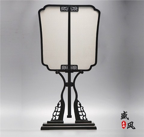 高檔紫光檀雕刻工藝宮扇