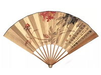 張大千花鳥畫折扇作品欣賞