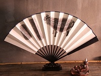 廣告宣傳定制折扇拓印款紅木折扇