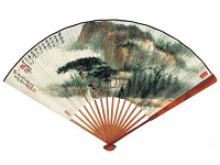 張大千的書畫扇