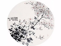 國畫團扇菊花圖繪制步驟