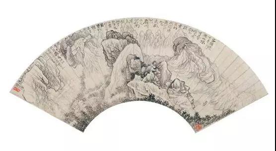 清 石濤 山水圖扇面 故宮博物院藏