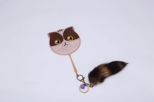 雙面古典刺繡小團扇可愛動物造型