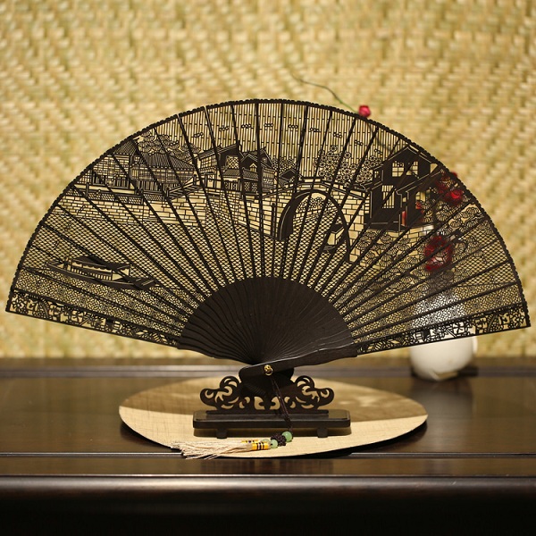 紫光檀鏤空折扇女（多款）