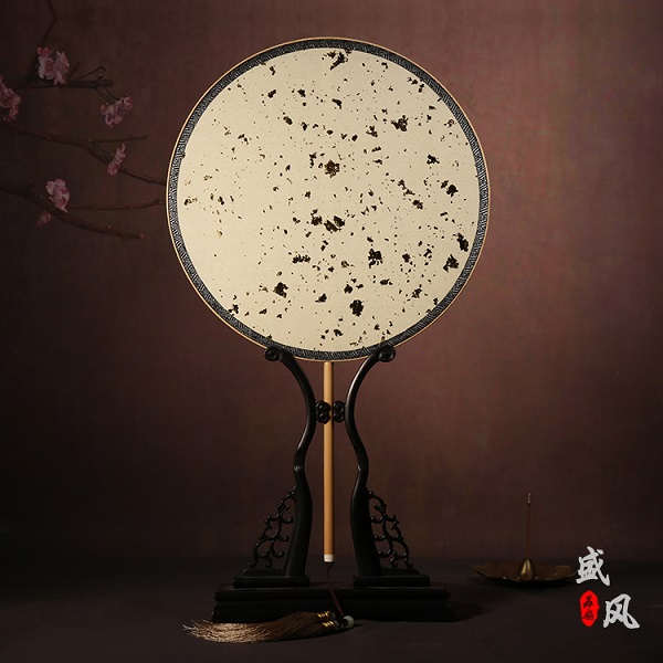 真絲灑金面工藝團(tuán)扇