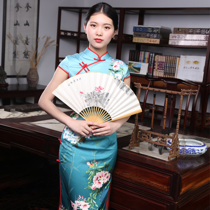 中國風玉竹手繪折扇