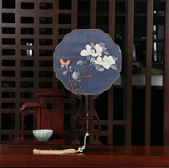 收藏級緙絲團扇葵花形狀